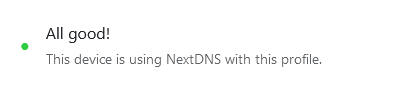 NextDNS connected